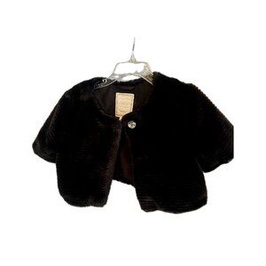 Gymboree Girls Jacket Faux Fur Small Black